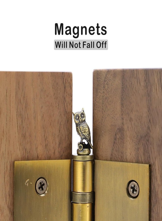 RillyRellow Hinge Head Owl, Hinge Decorative Topper, Miniature Magnetic Figurine Door Decor, Whimsical Quirky Home Decor, Miniature Lover Gift, Cute Owl Decor (3 per Set) - Image 4